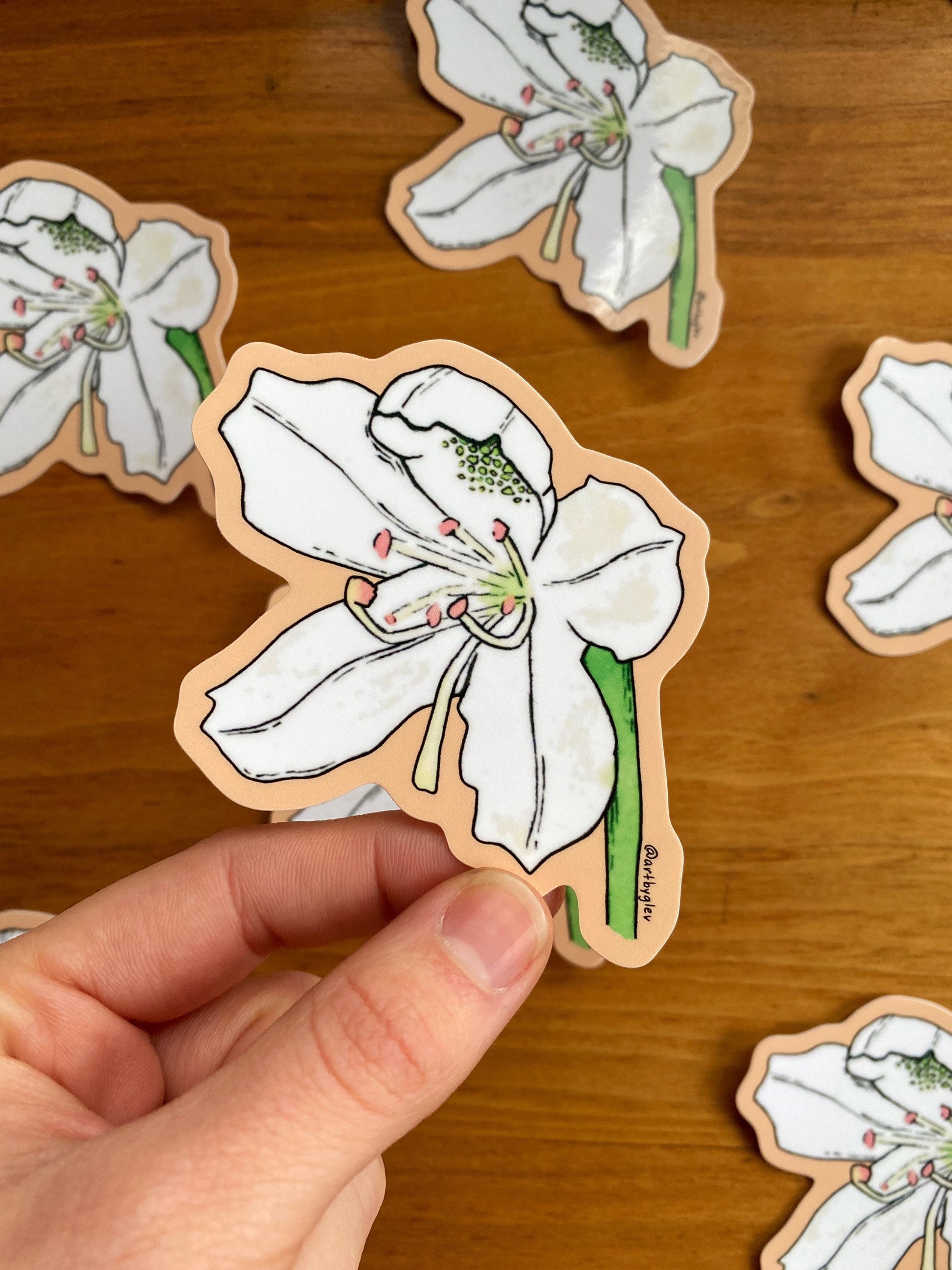 Rhododendron watercolor sticker