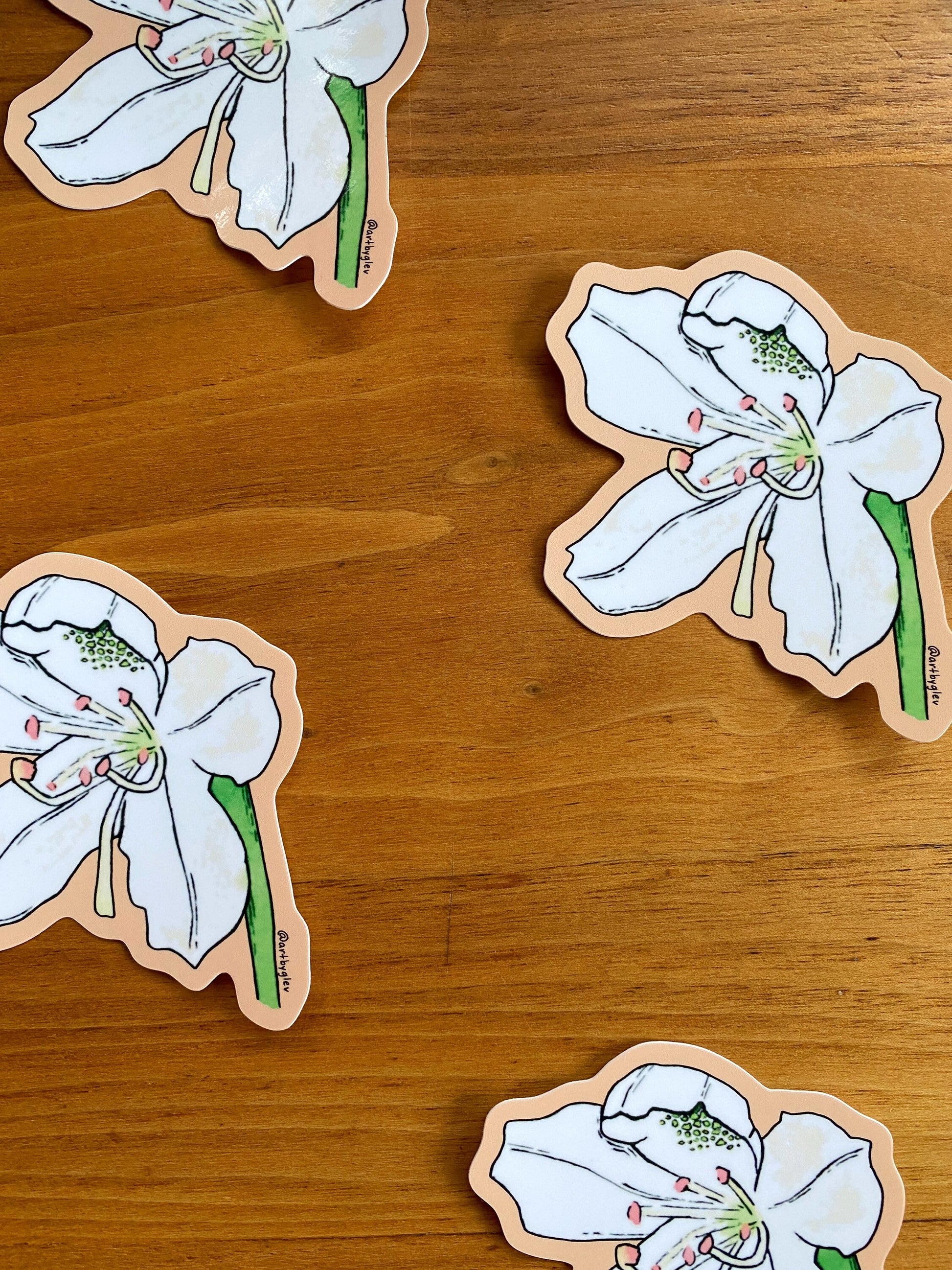 Rhododendron watercolor sticker