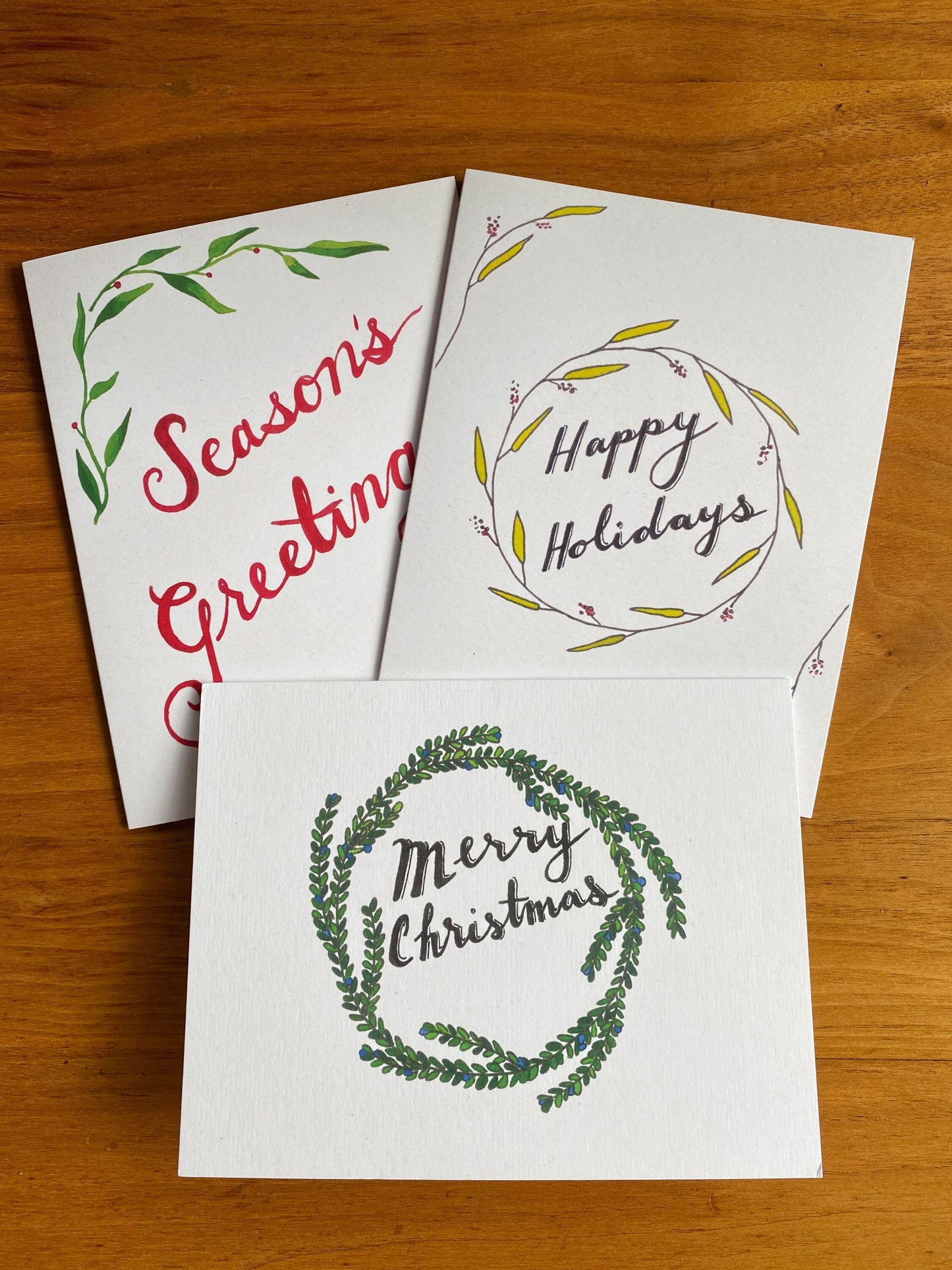 2 of each style of holiday card