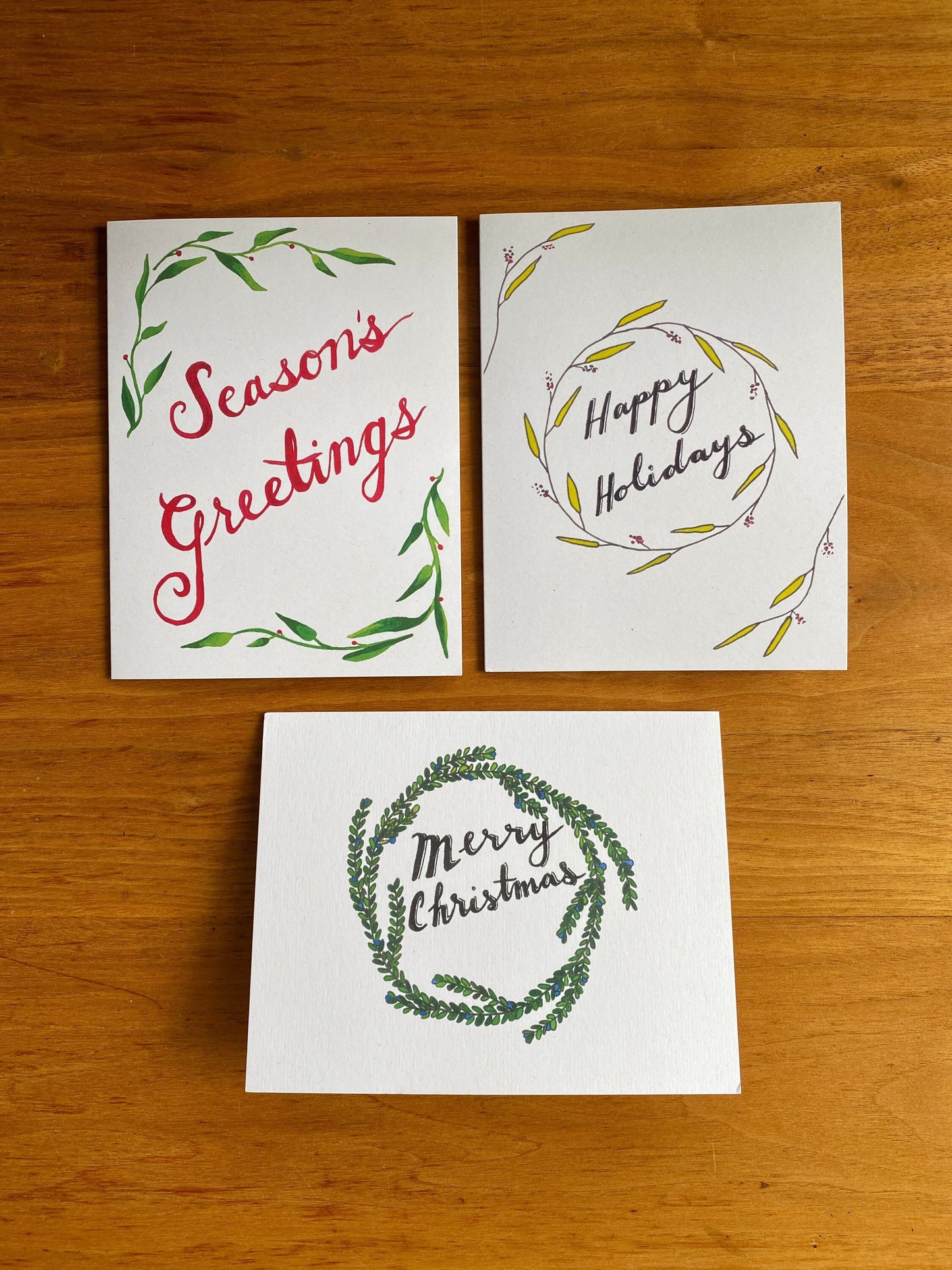 2 of each style of holiday card