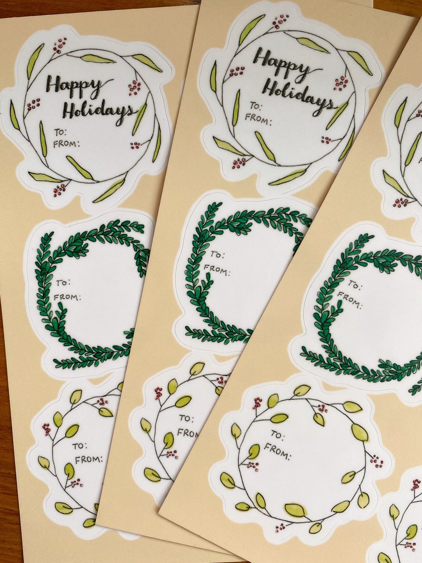 Gift Tag Watercolor Sticker Sheets | 5" x 7"