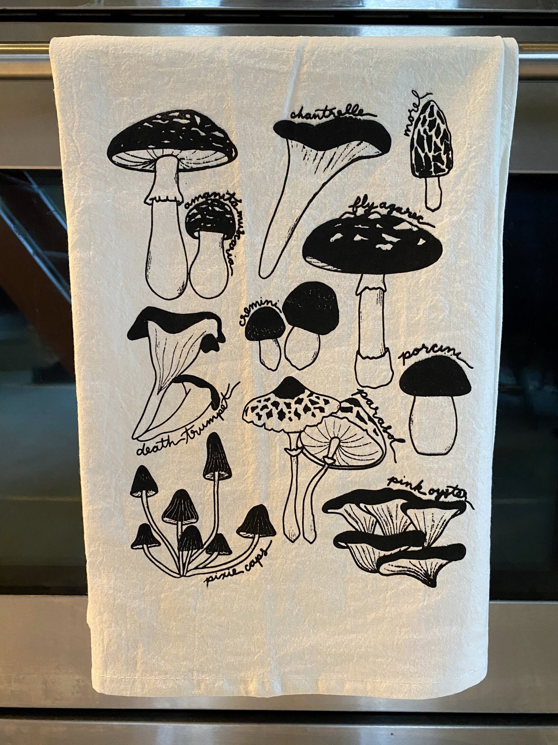 Mushroom cotton tea towel