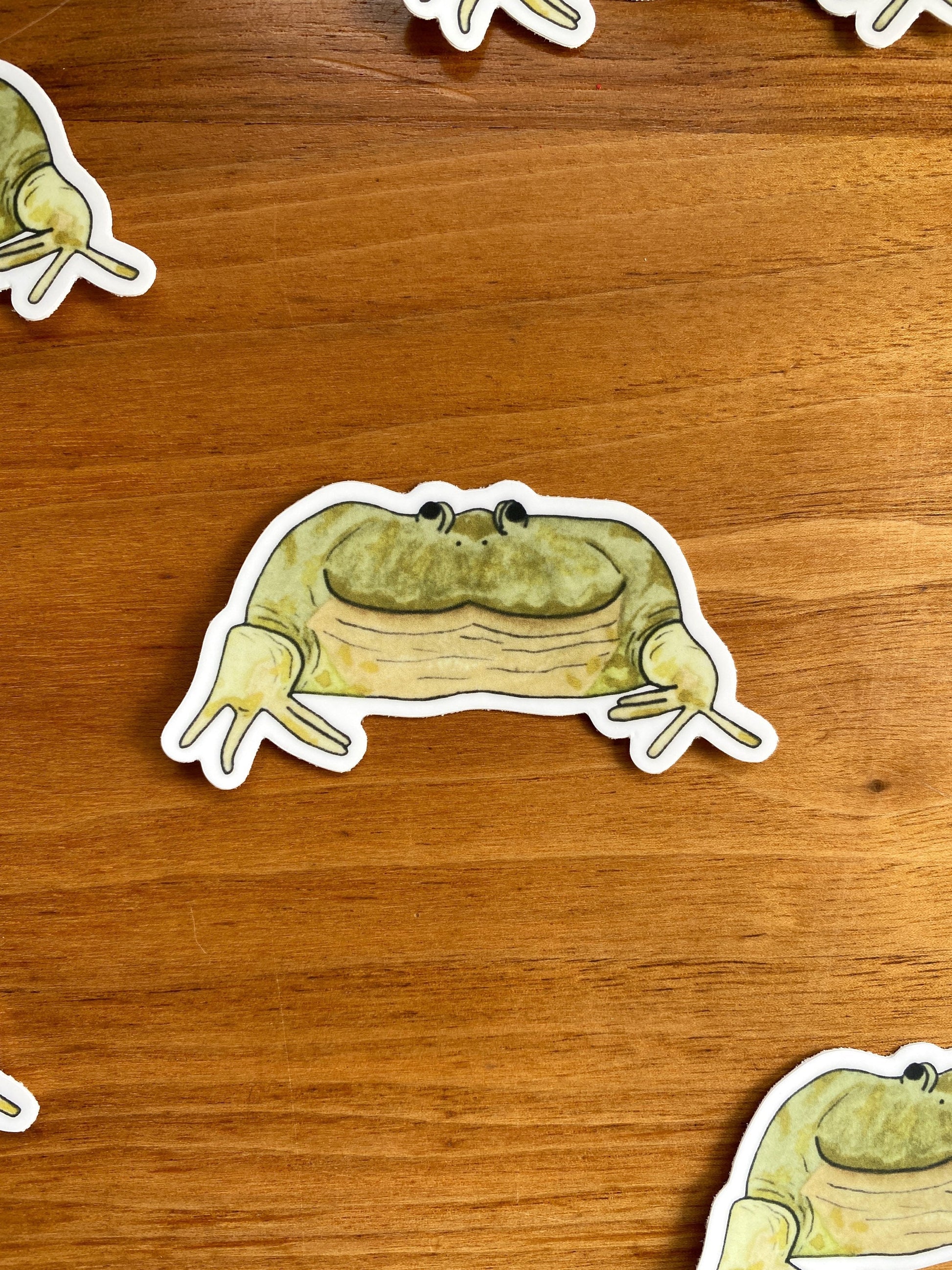 Budgett's frog watercolor sticker.