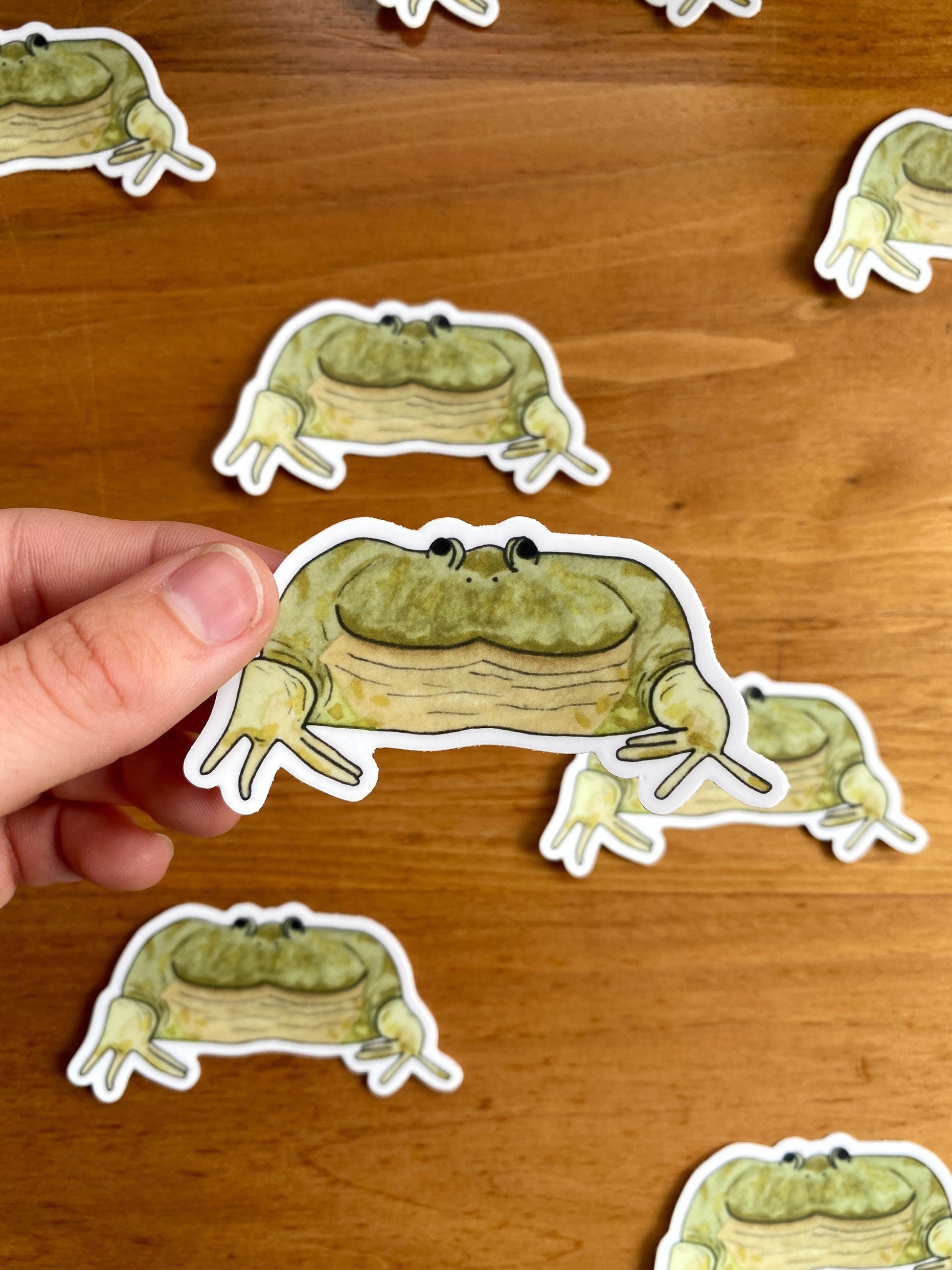 Budgett's frog watercolor sticker.