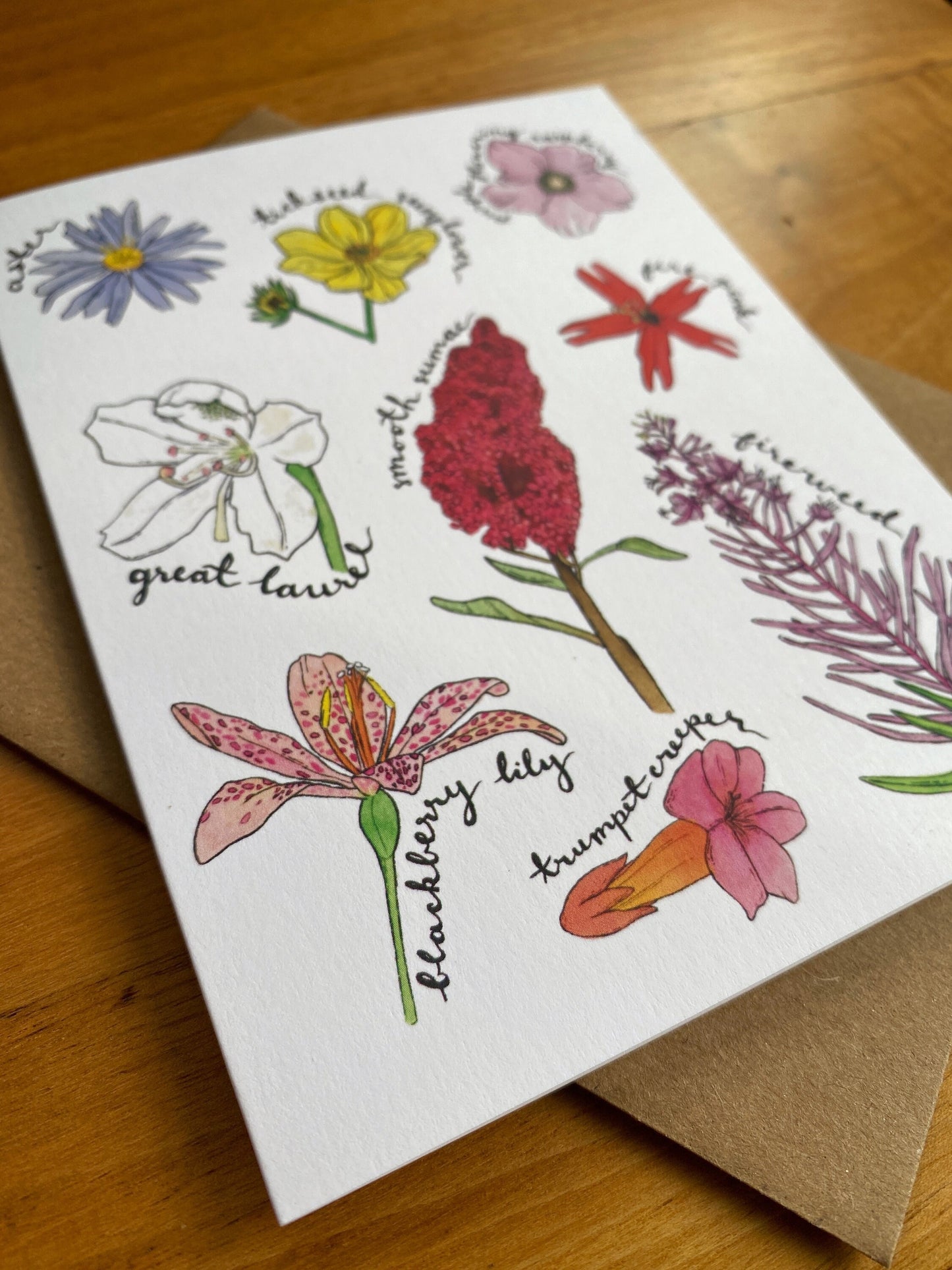 watercolor wildflower floral card