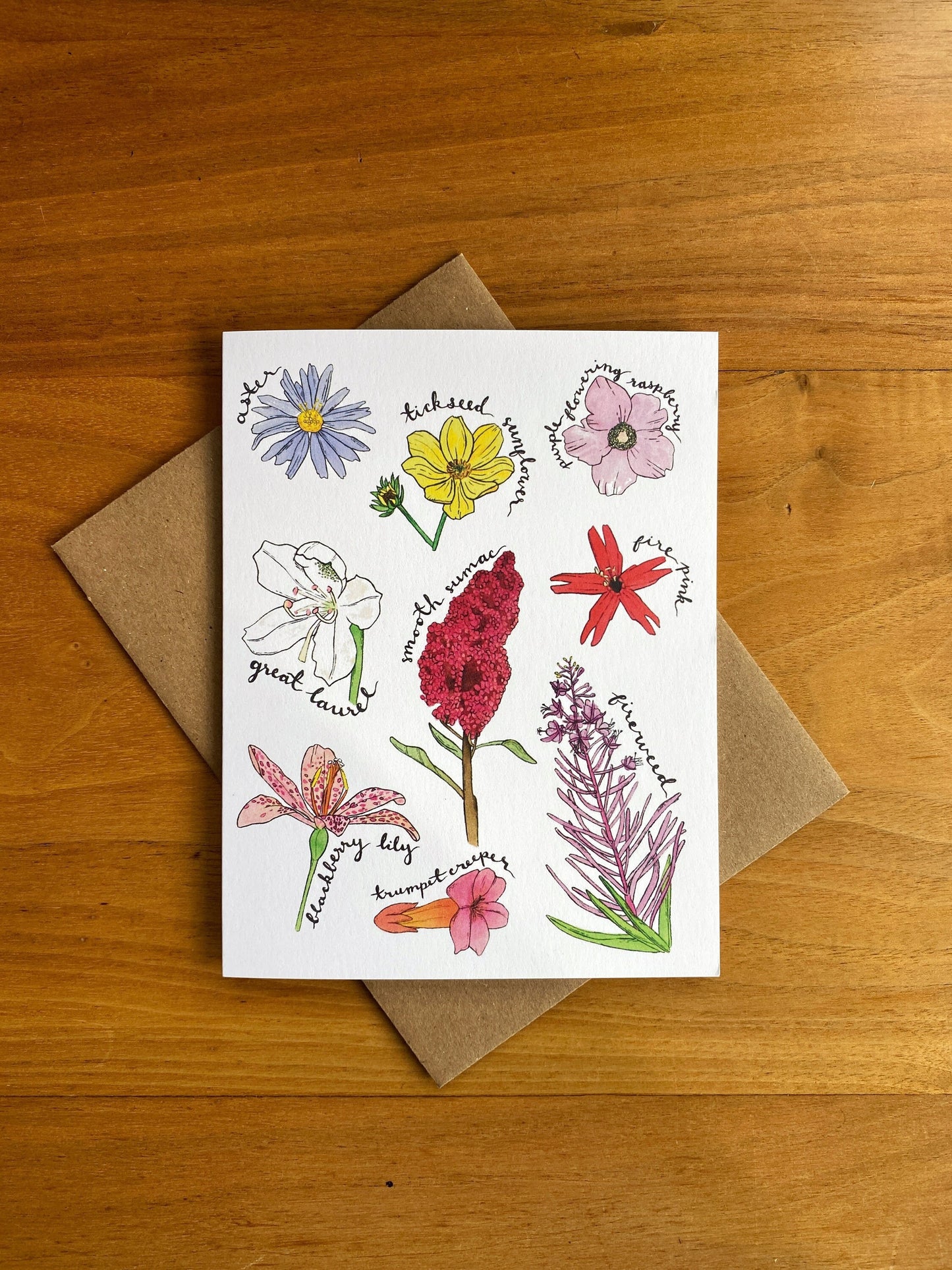 watercolor wildflower floral card