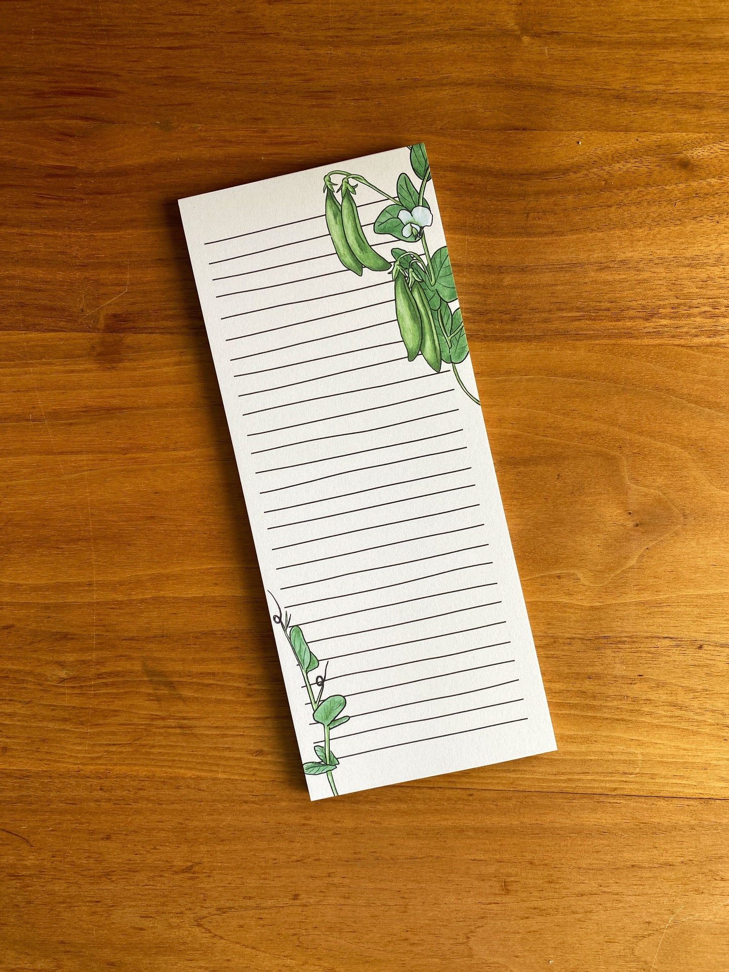 Lined snap pea notepad