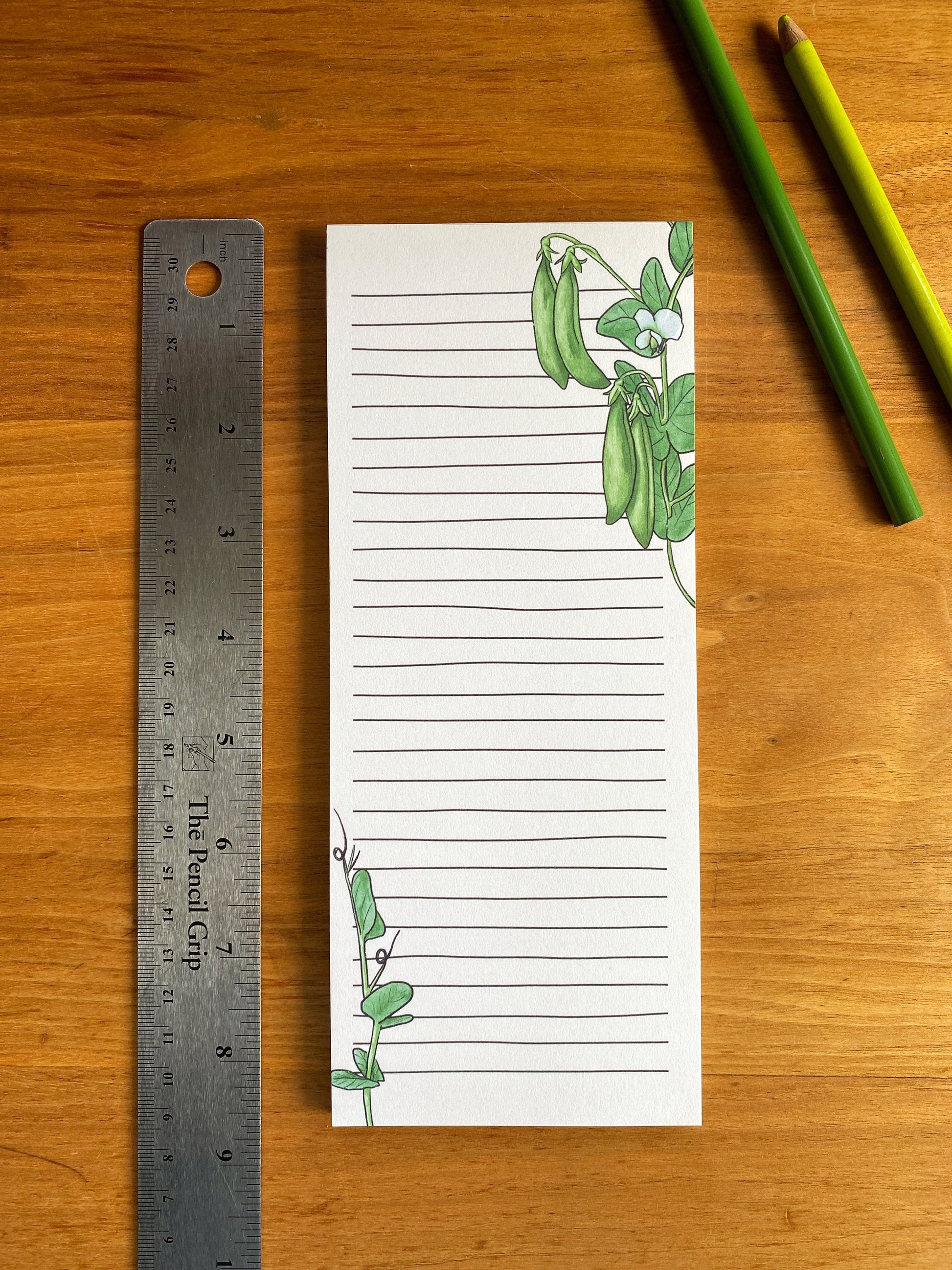 Lined snap pea notepad