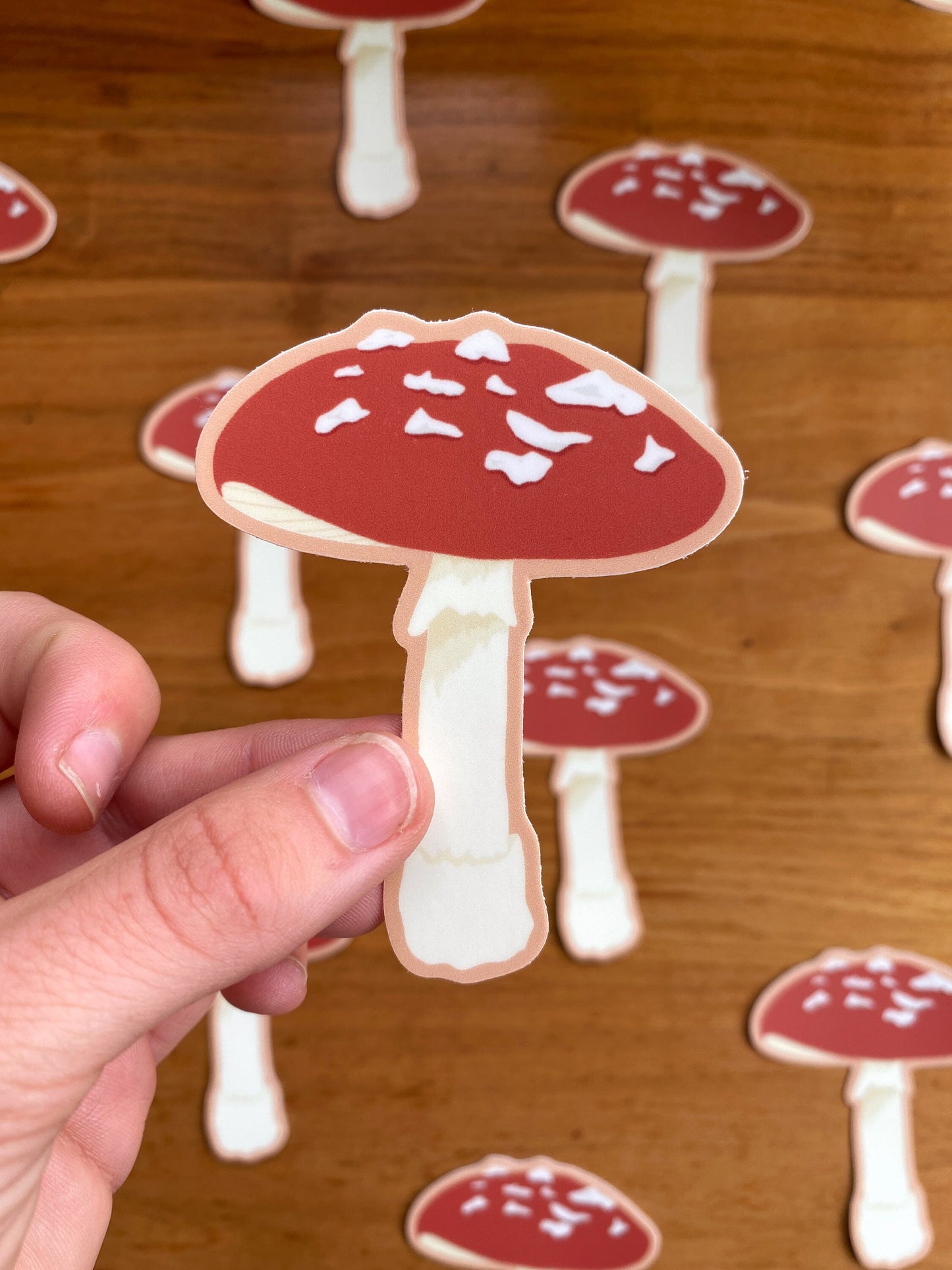 red fly agaric mushroom waterproof sticker