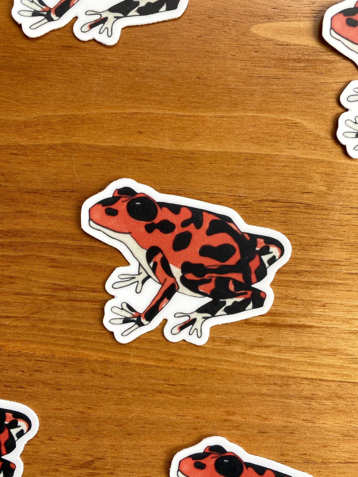 strawberry dart frog watercolor sticker