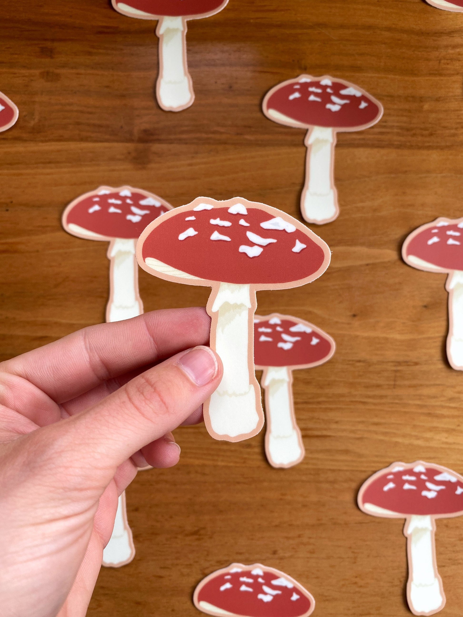 red fly agaric mushroom waterproof sticker