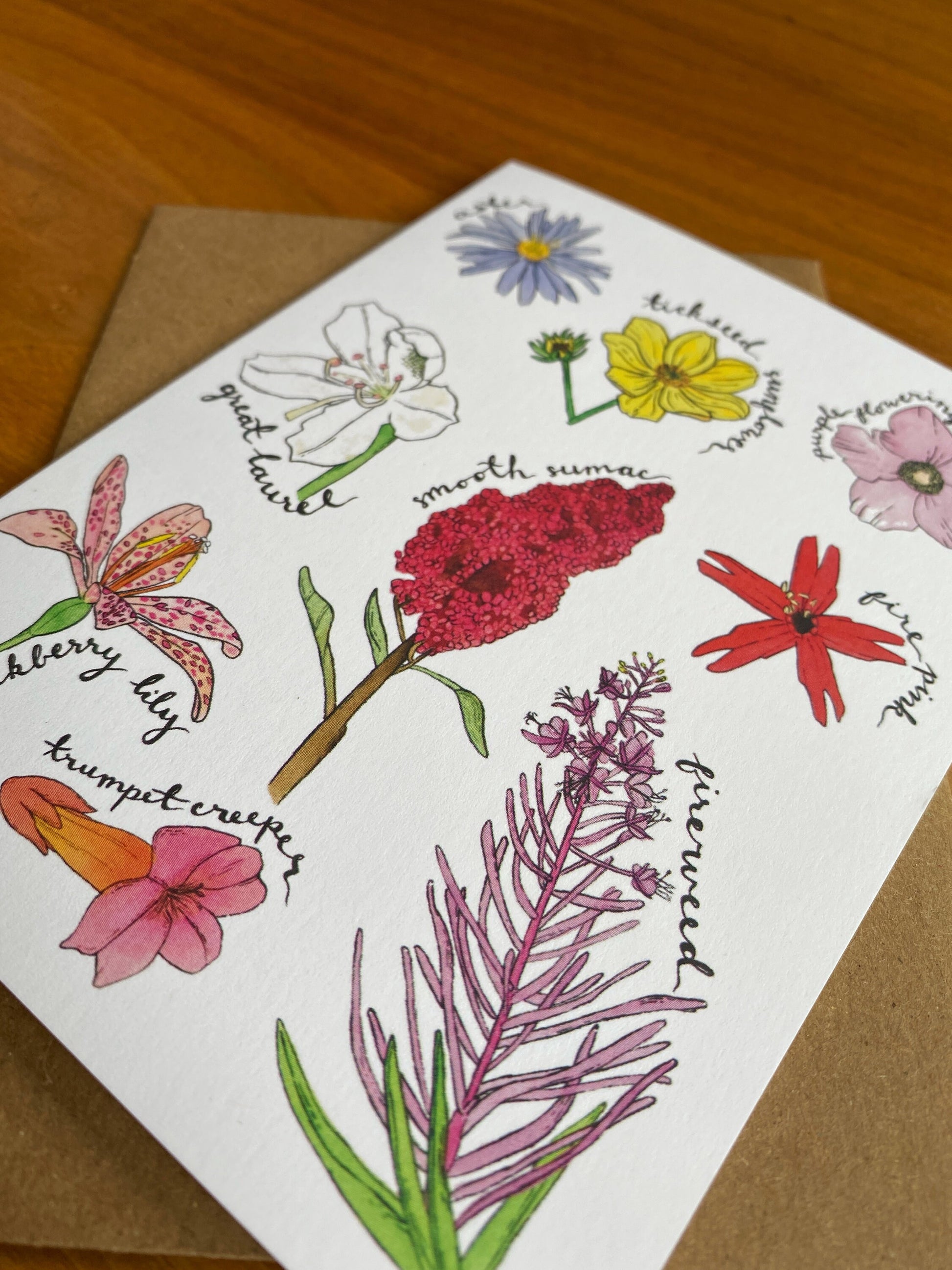 watercolor wildflower floral card