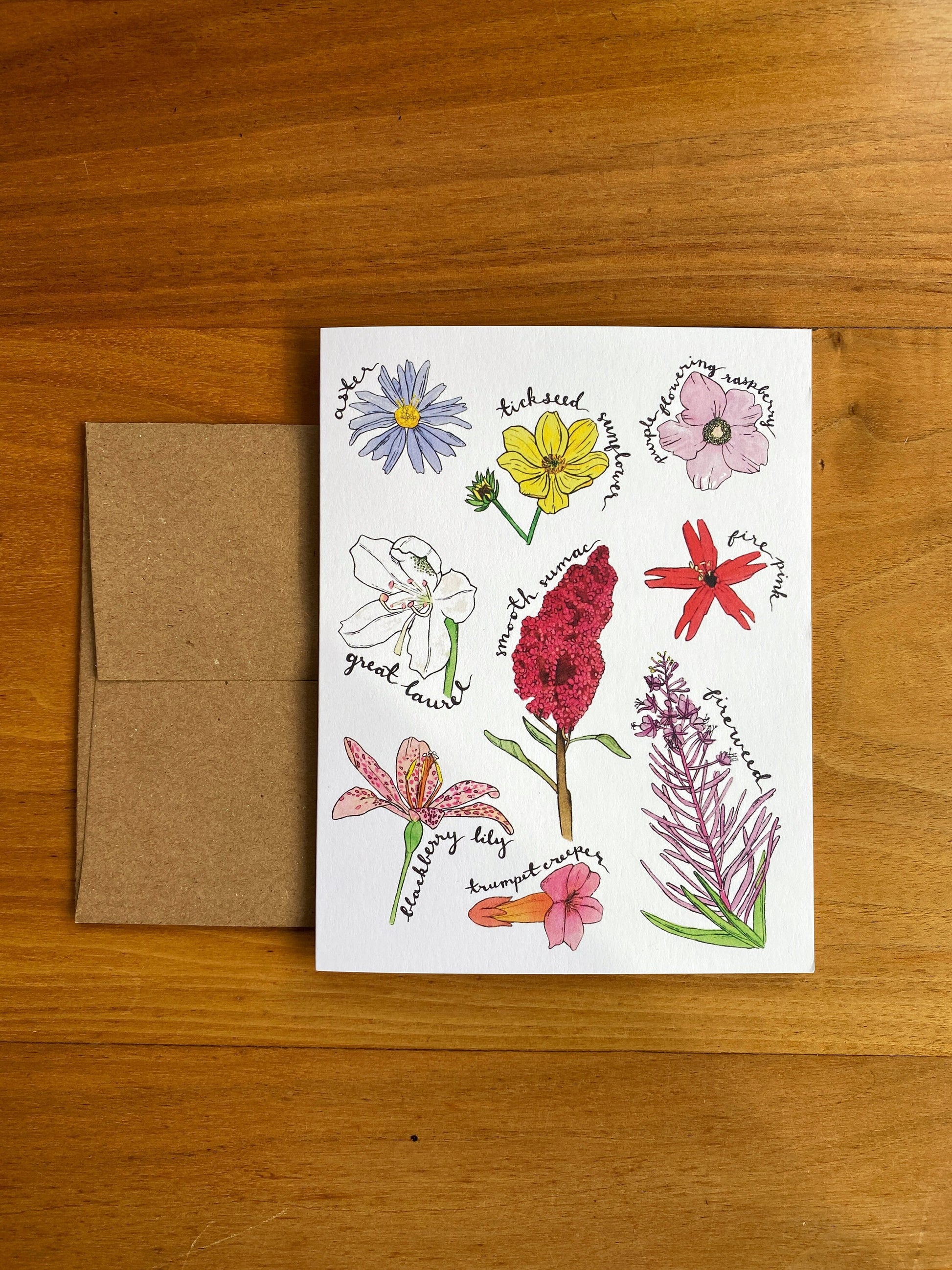 watercolor wildflower floral card