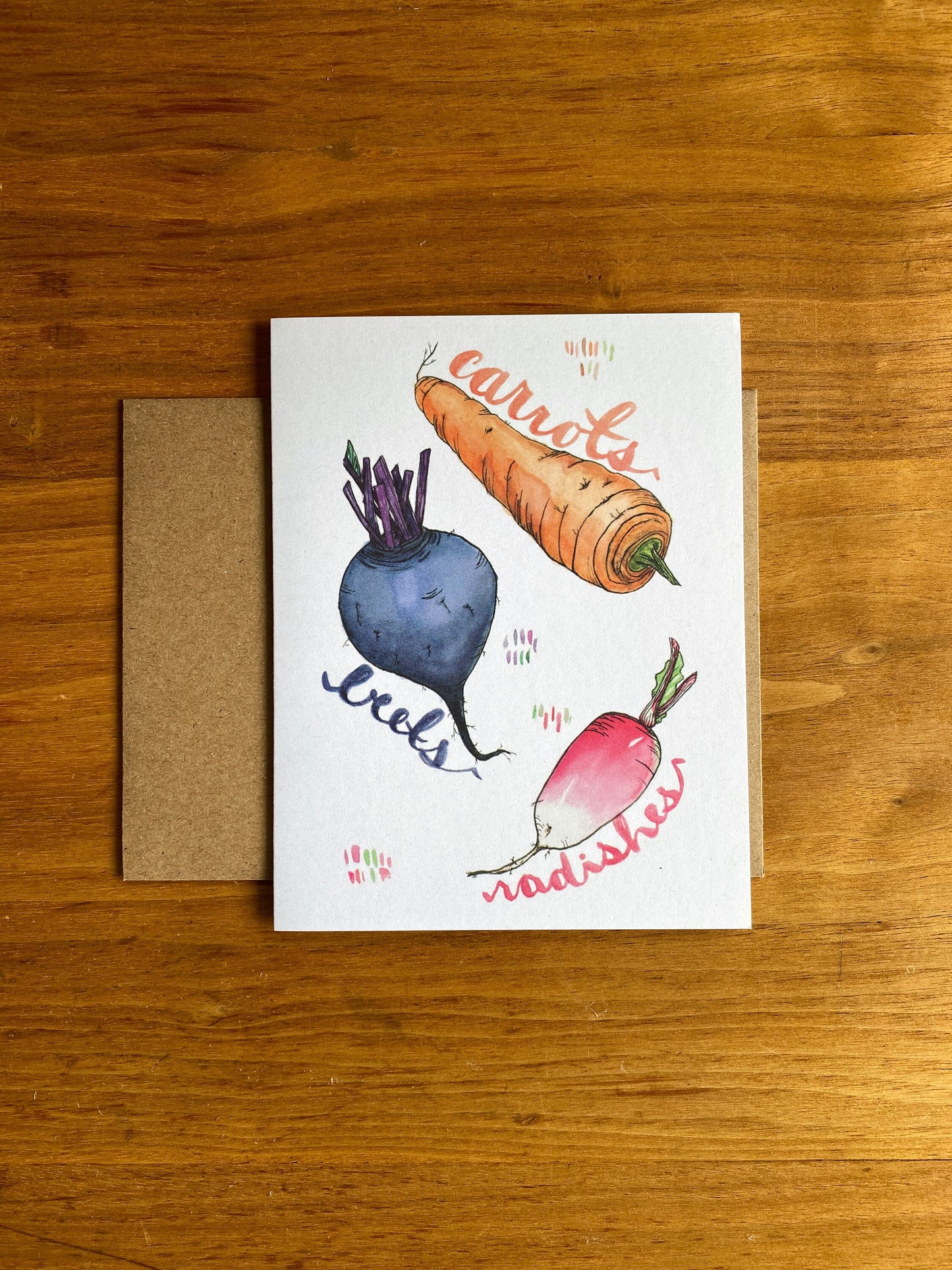 root vegetable watercolor greeting card